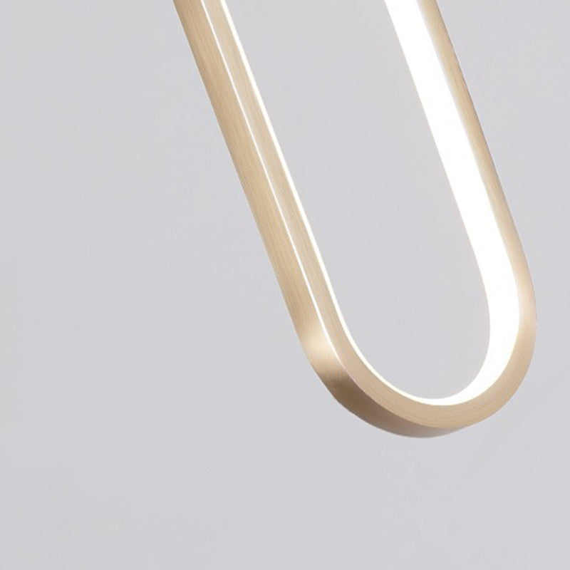 Minimalist Style LED Hanging Pendant Light Oval Pendant Light Kit with Metal Shade