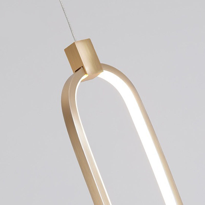 Minimalist Style LED Hanging Pendant Light Oval Pendant Light Kit with Metal Shade