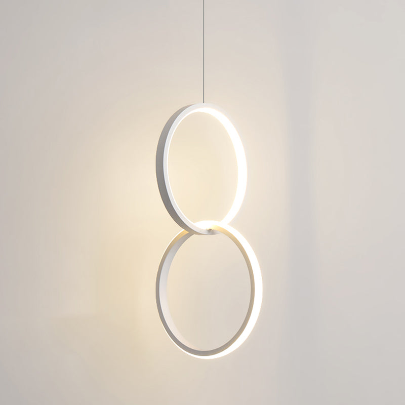 LED Slaapkamer Down Lighting Pendant Noordse stijl hanglampje plafondlicht met ringen metalen schaduw
