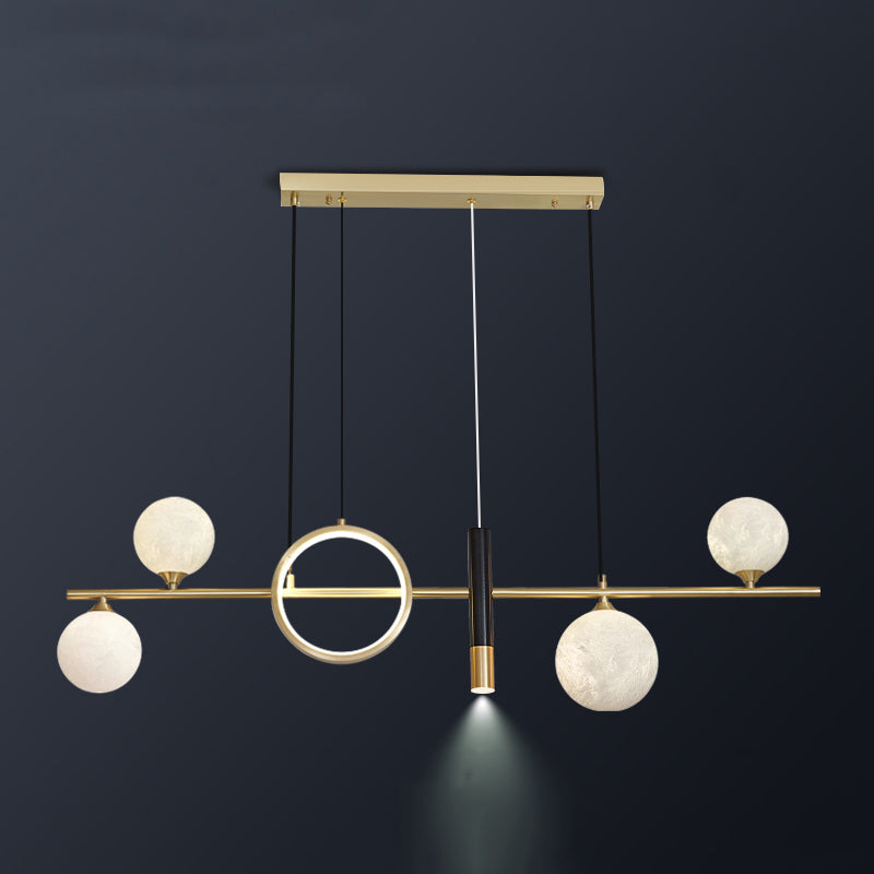 Shaded Dinning Room Island Pendant Light Metal LED Contemporary Island Light Fixture in Gold