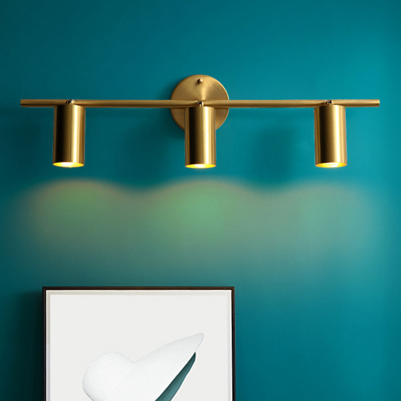 Postmodern Simplicity Cylinder Vanity Sconce Lights Brass Wall Mount Light Fixture for Bathroom