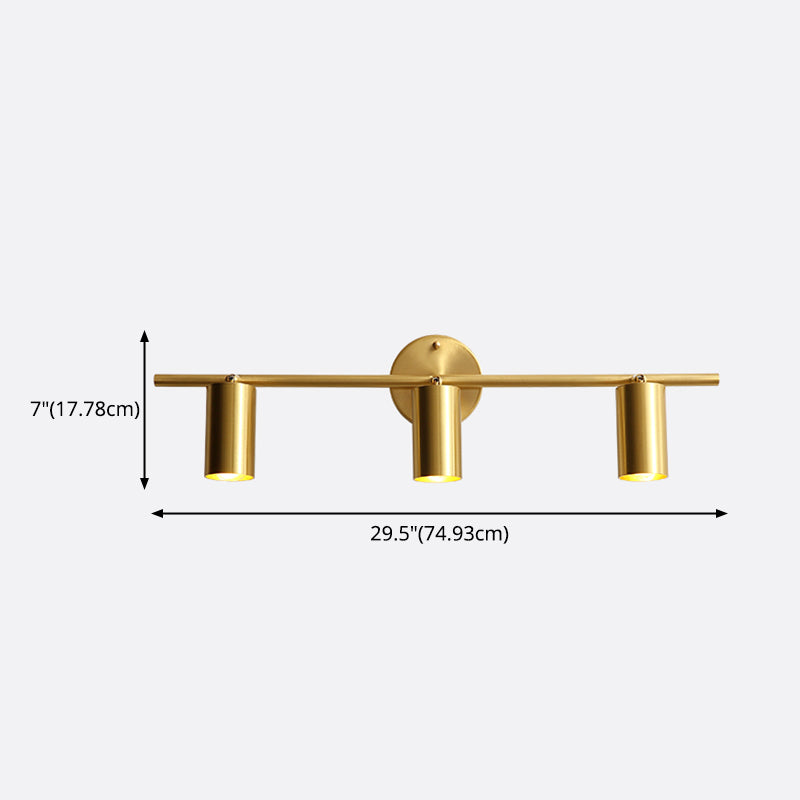 Postmodern Simplicity Cylinder Vanity Sconce Lights Brass Wall Mount Light Fixture for Bathroom