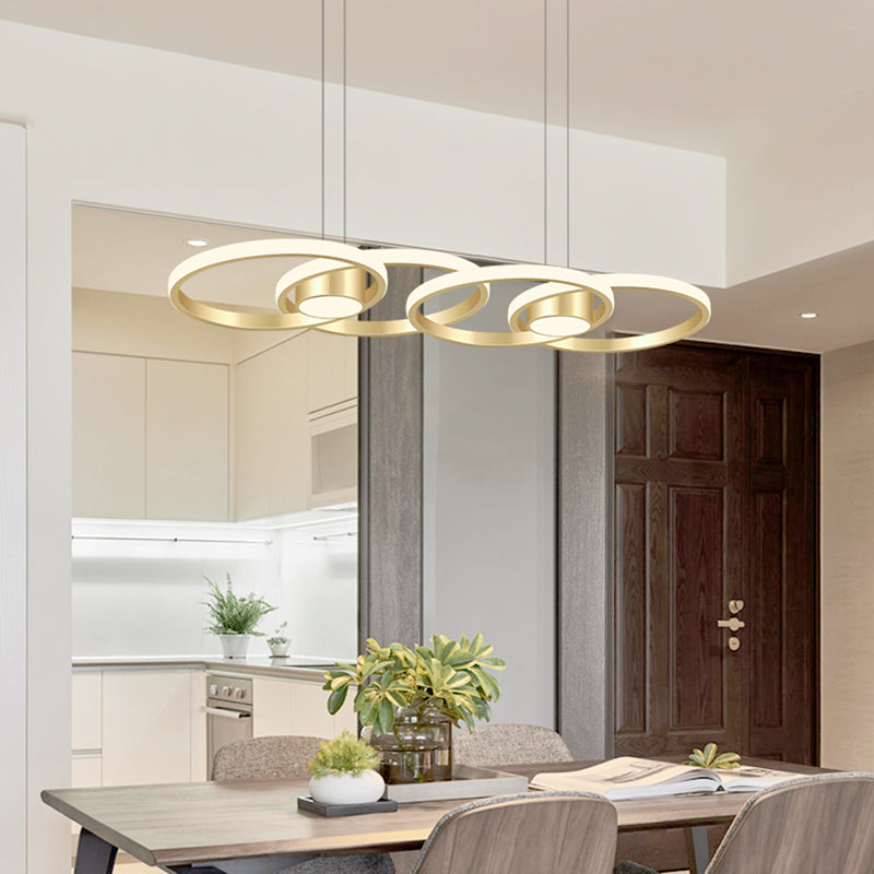 Linear Metal LED Island Light Fixture New Modern Ceiling Pendant Light for Dining Room
