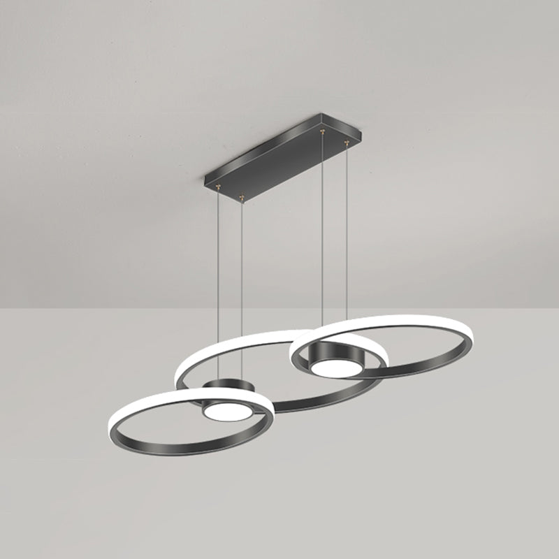 Linear Metal LED Island Light Fixture New Modern Ceiling Pendant Light for Dining Room