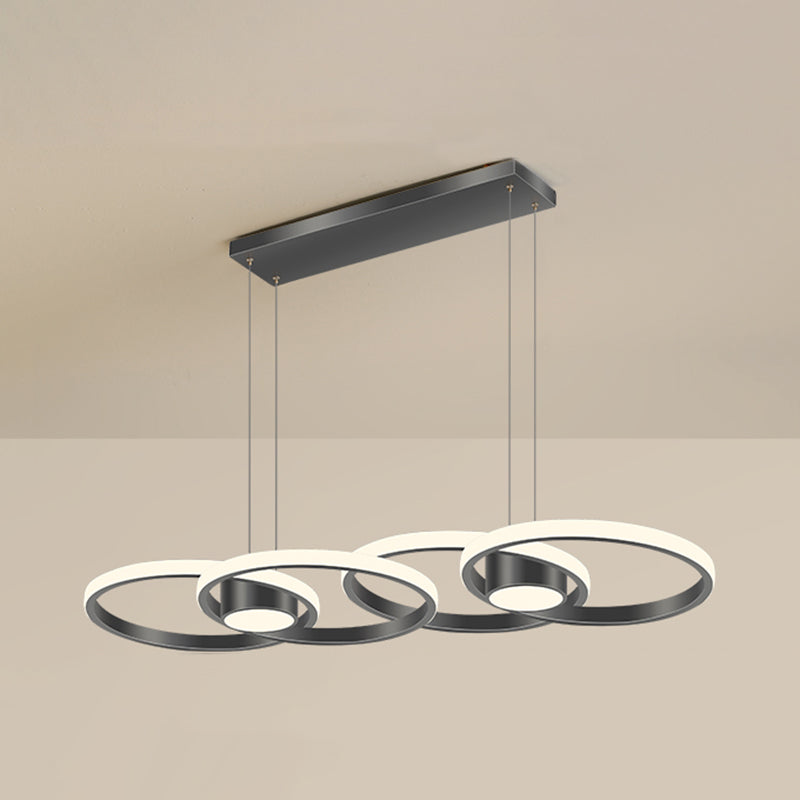 Linear Metal LED Island Light Fixture New Modern Ceiling Pendant Light for Dining Room