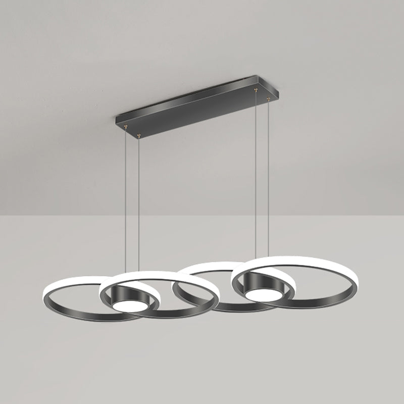 Linear Metal LED Island Light Fixture New Modern Ceiling Pendant Light for Dining Room