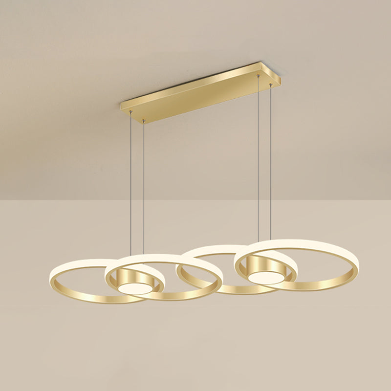 Linear Metal LED Island Light Fixture New Modern Ceiling Pendant Light for Dining Room