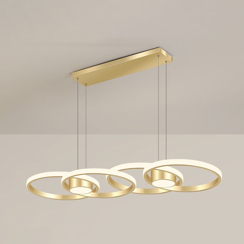 Linear Metal LED Island Light Fixture New Modern Ceiling Pendant Light for Dining Room