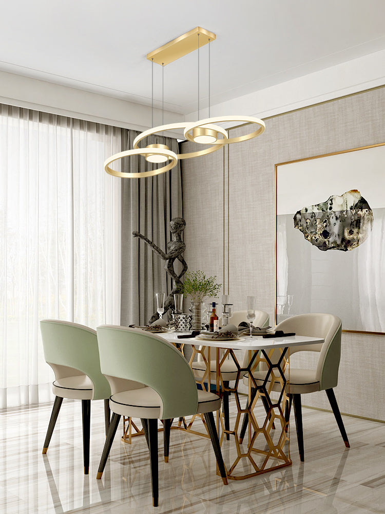 Linear Metal LED Island Light Fixture New Modern Ceiling Pendant Light for Dining Room