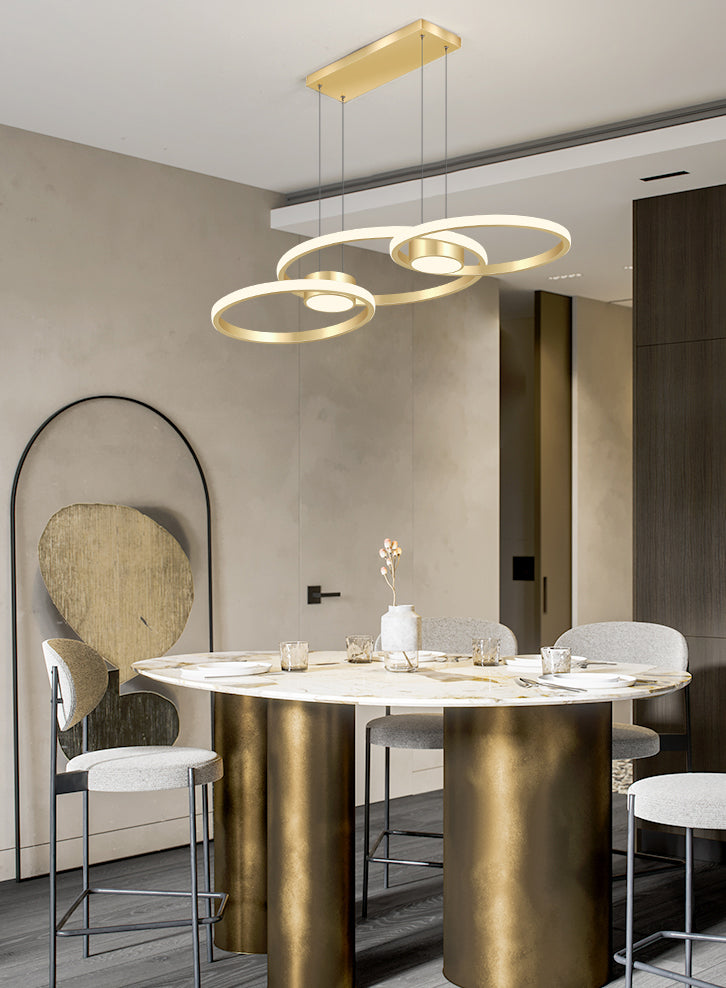 Linear Metal LED Island Light Fixture New Modern Ceiling Pendant Light for Dining Room