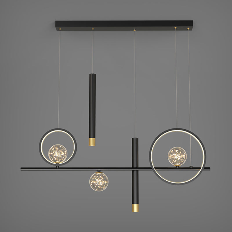 New Modern Metal LED Island Lighting Ideas Linear Chandelier Lamp for Dining Room