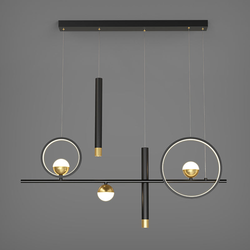 Nuove moderne idee di illuminazione dell'isola a led in metallo Lampada lampadario lineare per sala da pranzo