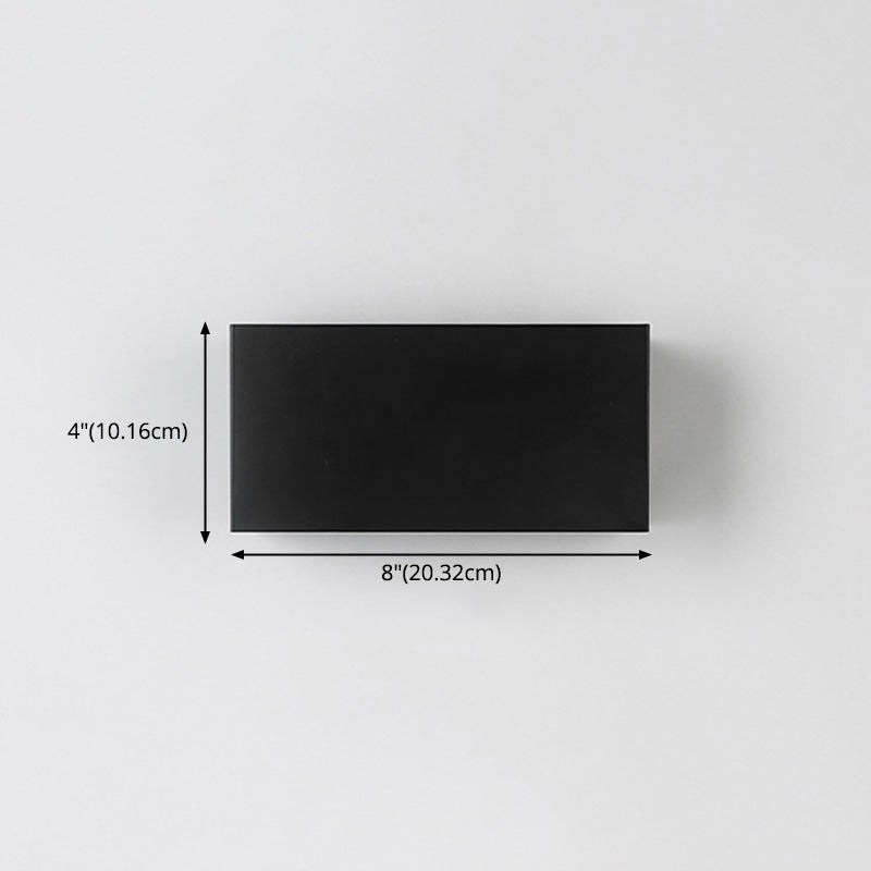 Black 4-Light LED Wall Lamp in Modern Simplicity Aluminium Rectangular Wall Light with Glass Shade