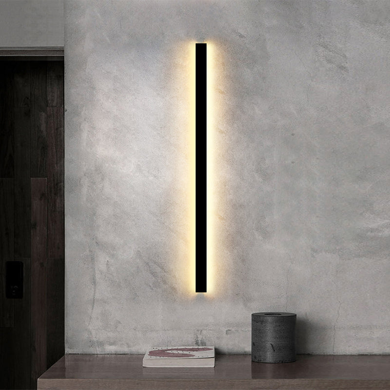 Metal Linear Sconce Light Fixture Modern Style LED Black Wall Mount Light Fixture