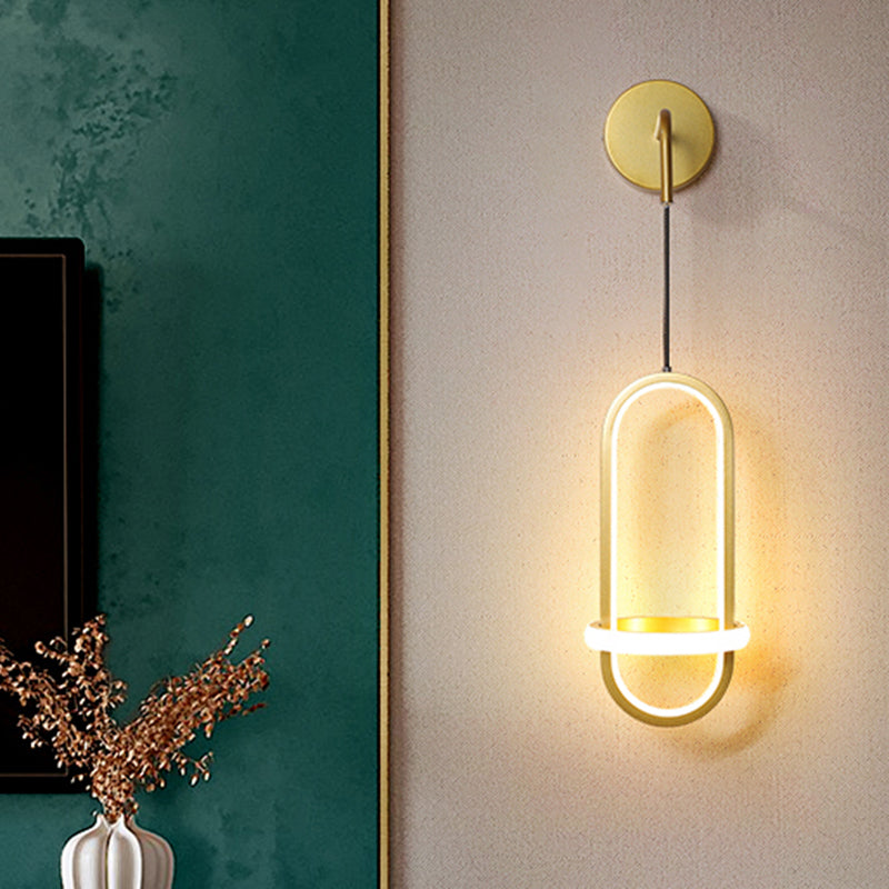 Metal Geometric Wall Light Fixture Minimalist-Style LED Wall Mounted Light Fixture