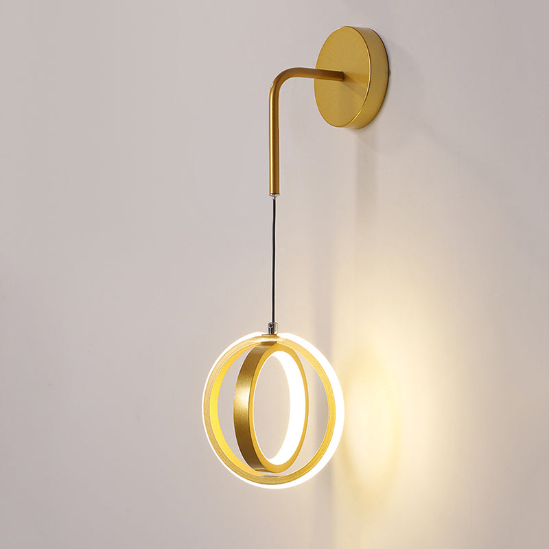 Metal Geometric Wall Light Fixture Minimalist-Style LED Wall Mounted Light Fixture