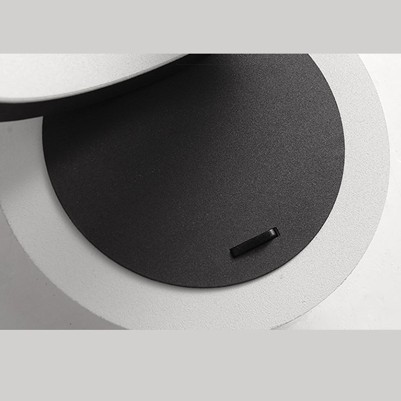 Modern Metal 1-Light Wall Mount Lamp Adjustable Round Wall Sconce for Bedroom