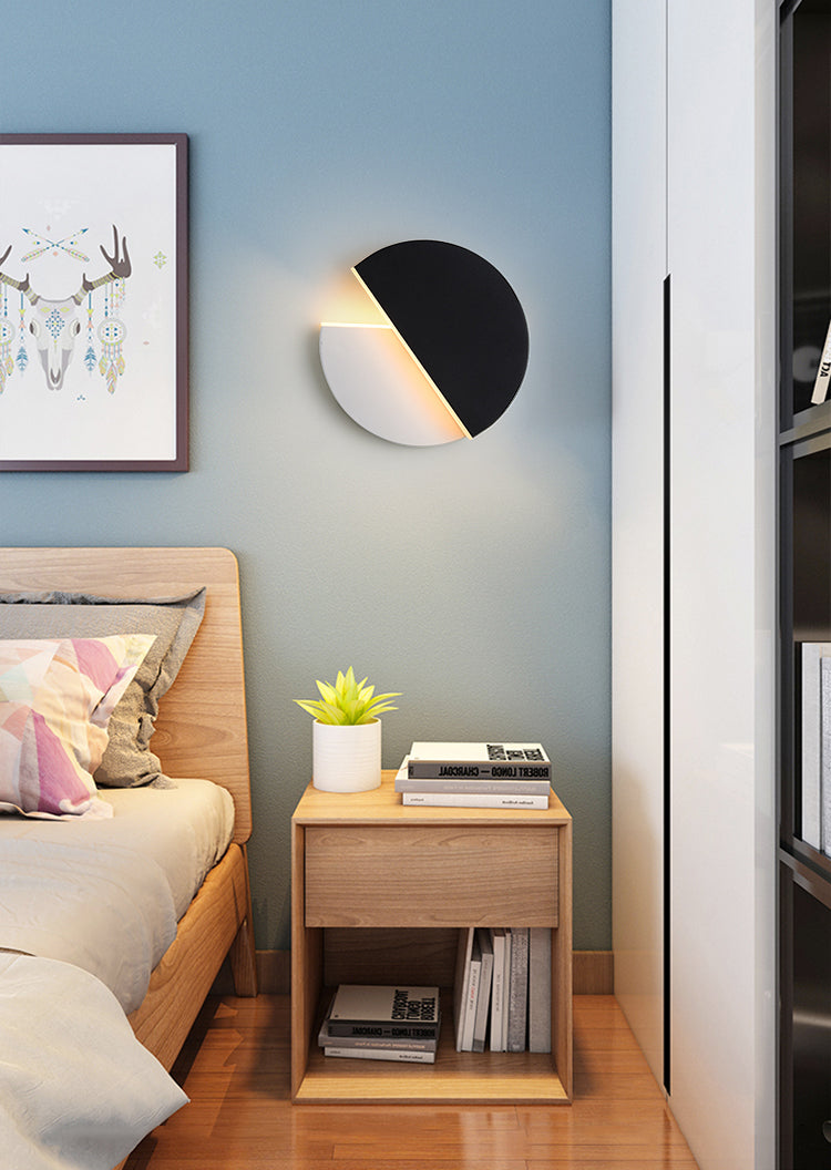 1-Light Black Minimalism Sconce Light Fixtures Iron Wall Lamp Sconce for Bedroom