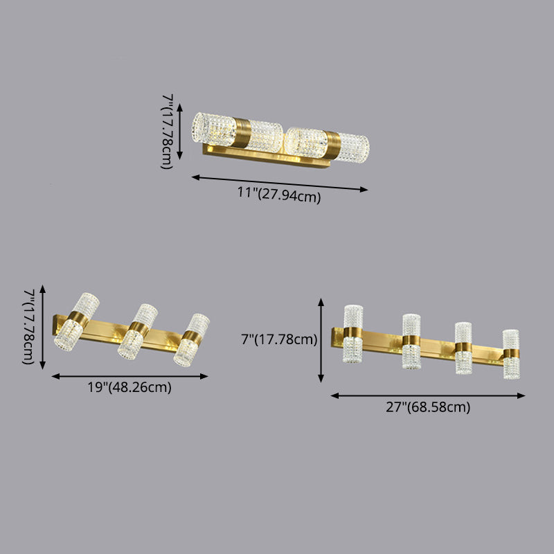 Postmodern Simplicity Cylinder Vanity Sconce Lights Acrylic Wall Mount Light Fixture for Bathroom