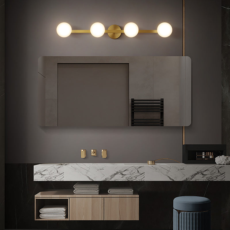 Postmodern Globe Vanity Sconce Lights Milk Glass Wall Monte Funture per bagno