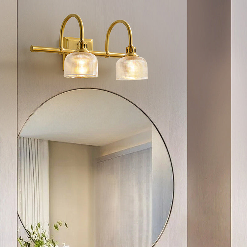 Postmodern Dome Vanity Sconce Lights Prismatic Glass Wall Mount Light Fixture for Bathroom