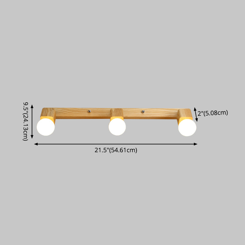 Bare Bulb Vanity Sconce Lights Ultra-modern Wood Wall Sconce Lighting for Bathroom