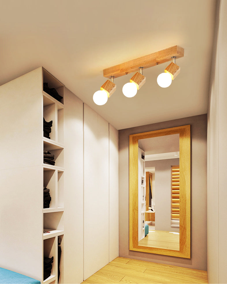 Bare Bulb Vanity Sconce Lights Ultra-modern Wood Wall Sconce Lighting for Bathroom