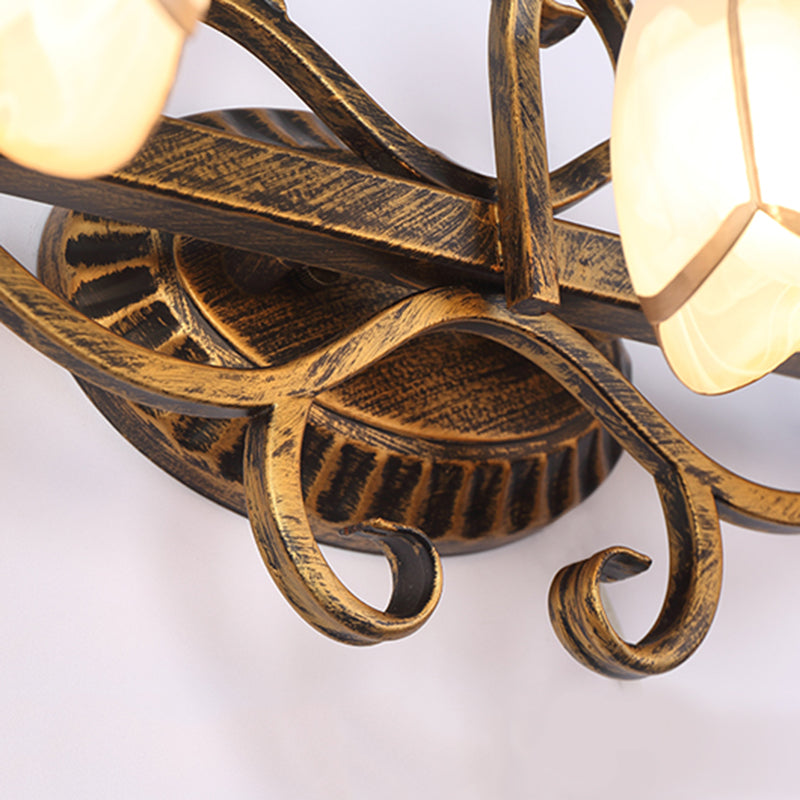 Traditional Simplicity Bell Vanity Sconce Lights Milk Glass Wall Mount Light Fixture for Bathroom