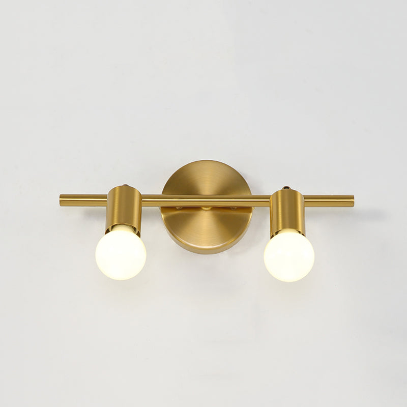 Bare Bulb Vanity Sconce Lights Ultra-modern Metallic Wall Sconce Lighting for Bathroom