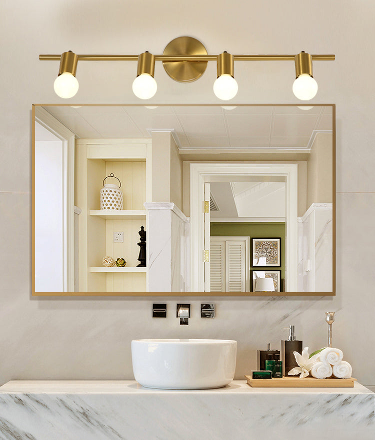 Bare Bulb Vanity Sconce Lights Ultra-modern Metallic Wall Sconce Lighting for Bathroom
