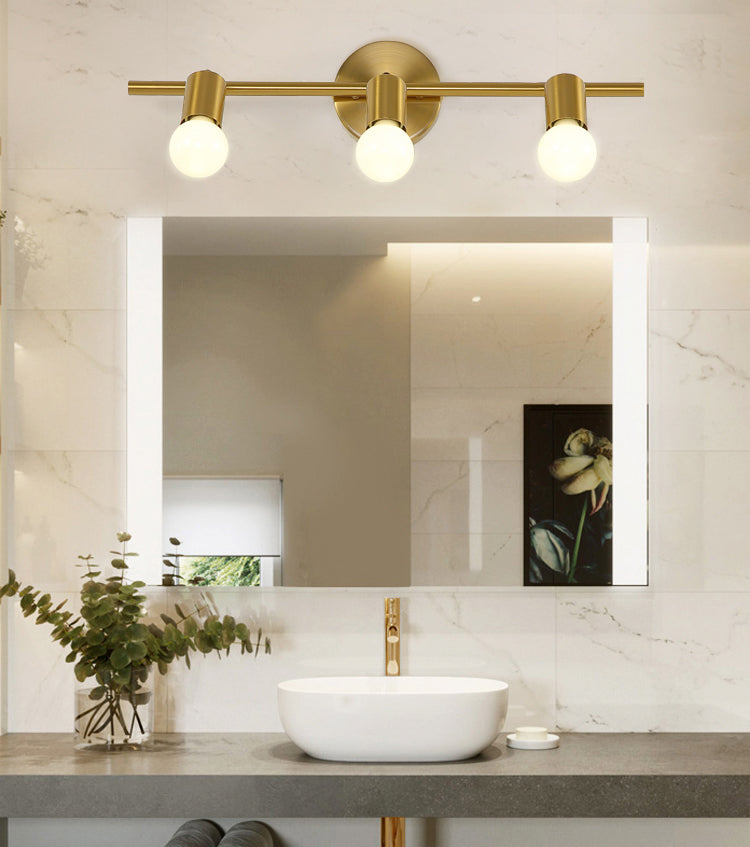 Bare Bulb Vanity Sconce Lights Ultra-modern Metallic Wall Sconce Lighting for Bathroom