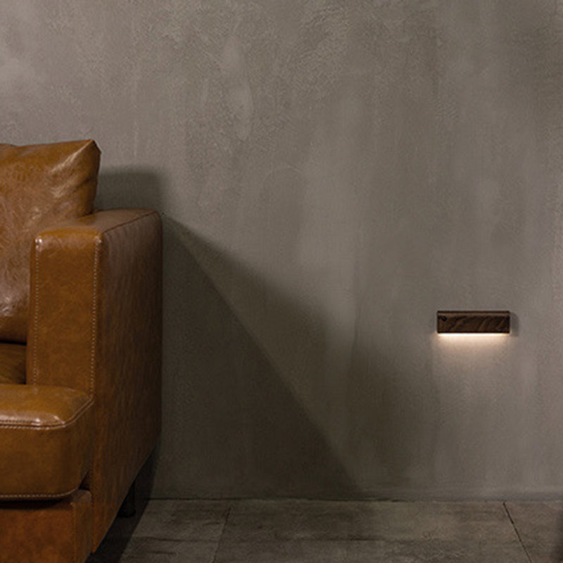 Rectangle Wall Mounted Lamp Modern Simplicity Wood Wall Mount Lamp for Living Room