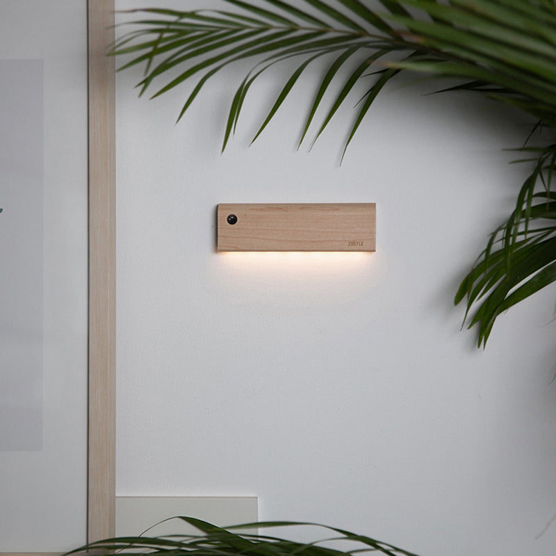 Rectangle Wall Mounted Lamp Modern Simplicity Wood Wall Mount Lamp for Living Room