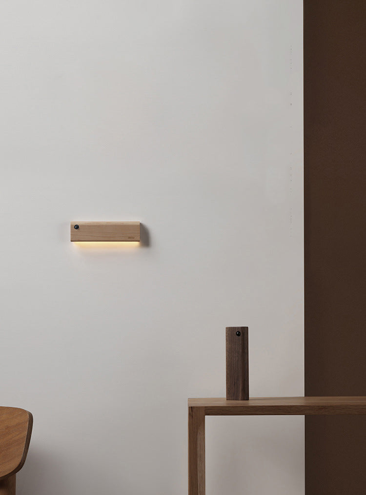 Rectangle Wall Mounted Lamp Modern Simplicity Wood Wall Mount Lamp for Living Room