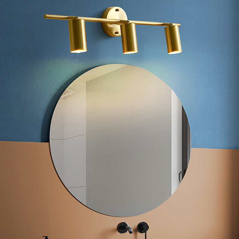 Postmodern Simplicity Cylinder Vanity Sconce Lights Brass Wall Mount Light Fixture for Bathroom