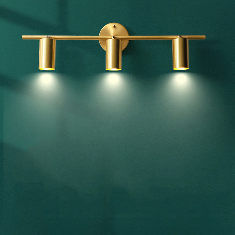 Postmodern Simplicity Cylinder Vanity Sconce Lights Brass Wall Mount Light Fixture for Bathroom
