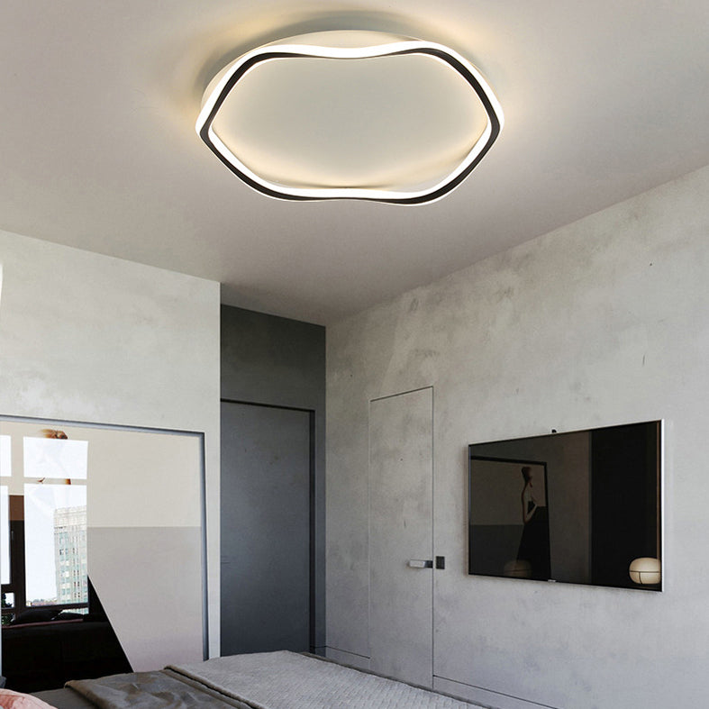 Lámpara circular de montaje en techo, estilo minimalista, luz LED de montaje empotrado en techo de metal