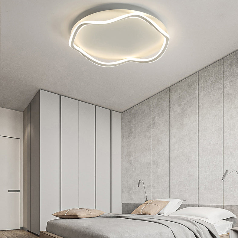 Lámpara circular de montaje en techo, estilo minimalista, luz LED de montaje empotrado en techo de metal