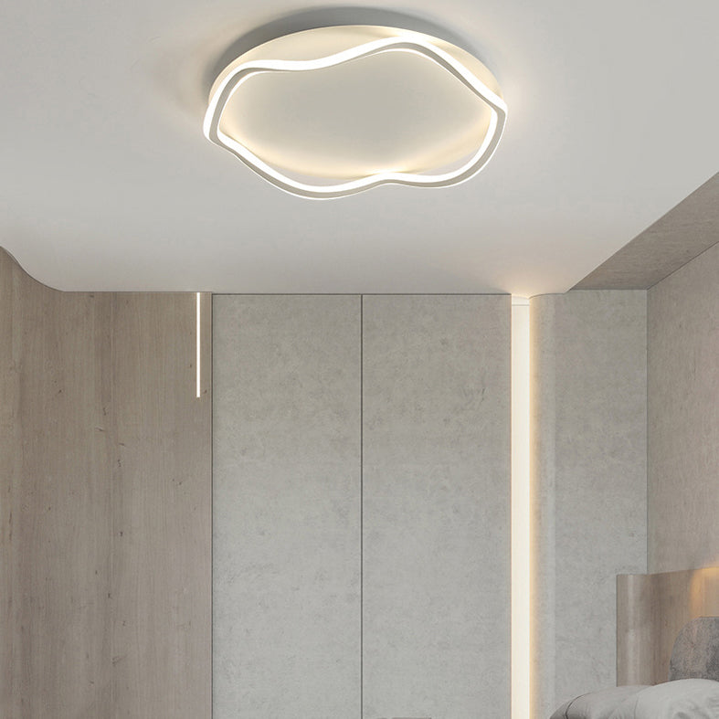 Lámpara circular de montaje en techo, estilo minimalista, luz LED de montaje empotrado en techo de metal