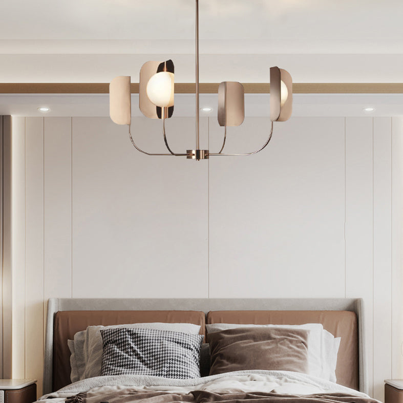 Luz de colgante de techo de metal starburst lámpara de oro rosa nórdica colgante de colgantes para sala de estar