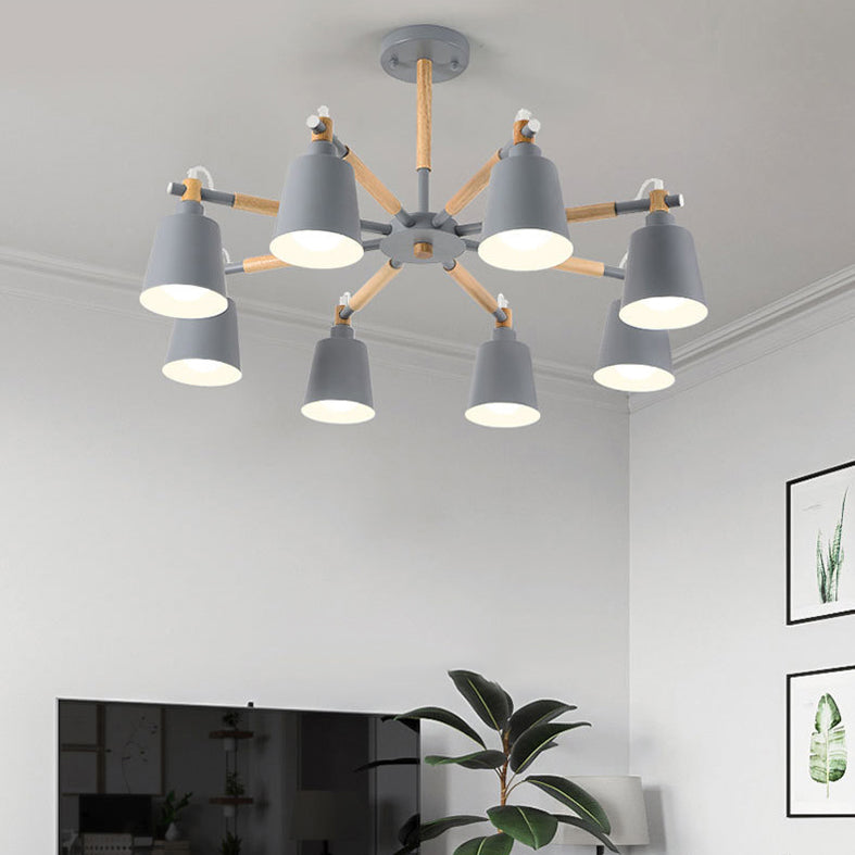 Metal Cone Shaped Chandelier Light Fixture Nordic Style LED Suspension Pendant Light