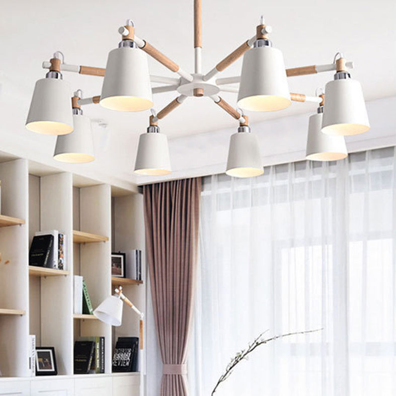 Metal Cone Shaped Chandelier Light Fixture Nordic Style LED Suspension Pendant Light