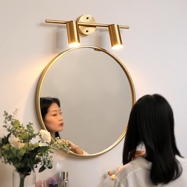 Postmodern Simplicity Cylinder Vanity Sconce Lights Brass Wall Mount Light Fixture for Bathroom
