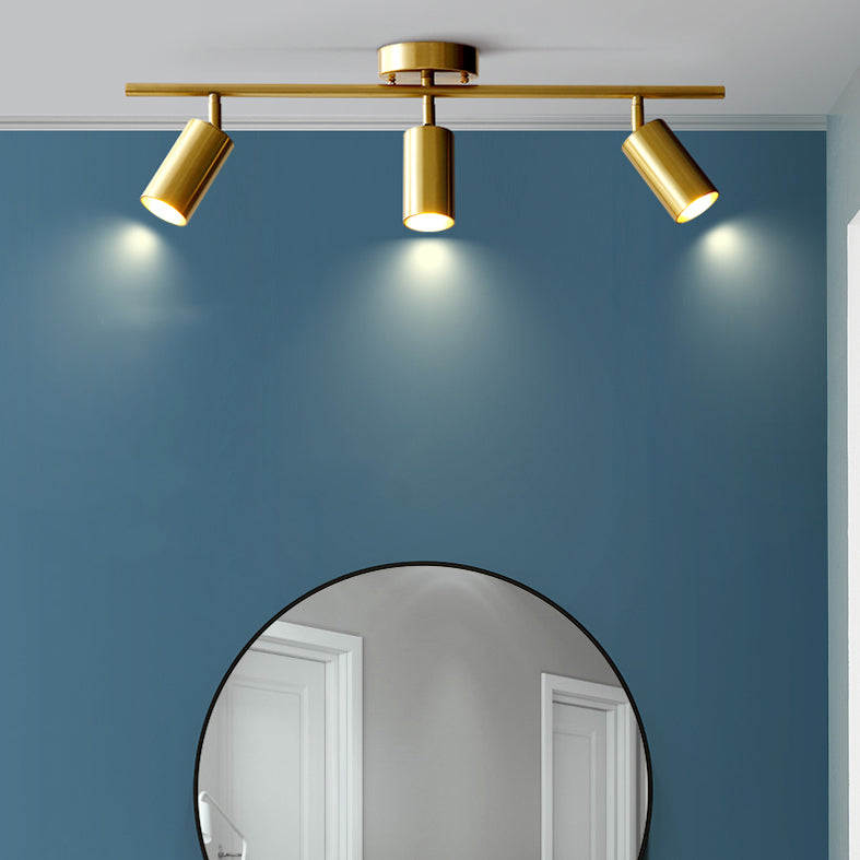 Postmodern Simplicity Cylinder Vanity Sconce Lights Brass Wall Mount Light Fixture for Bathroom