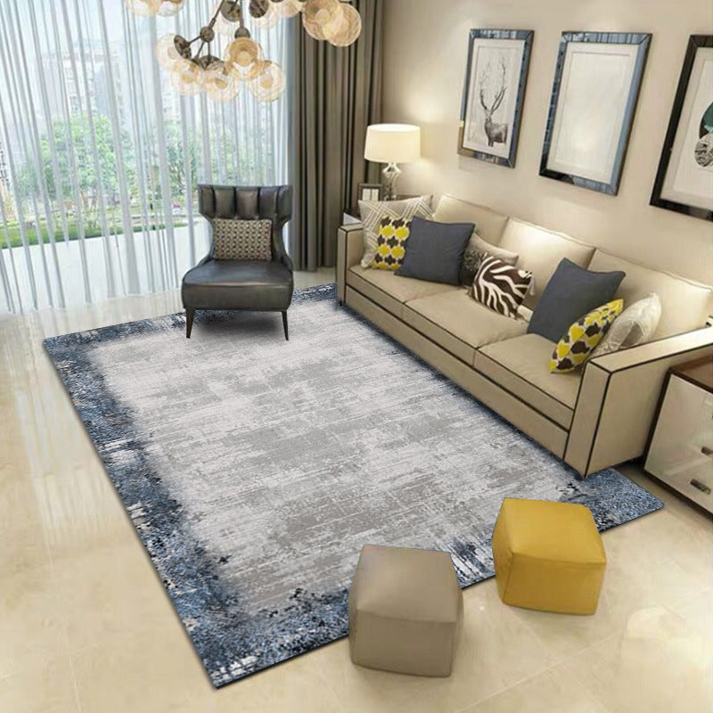 Blue Abstract Indoor Carpet Polyester Modern Rug Anti-Split Backing Area Rug for Indoor Room