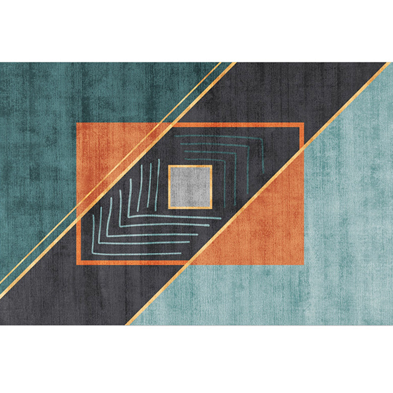 Blue Abstract Indoor Carpet Polyester Modern Rug Anti-Split Backing Area Rug for Indoor Room