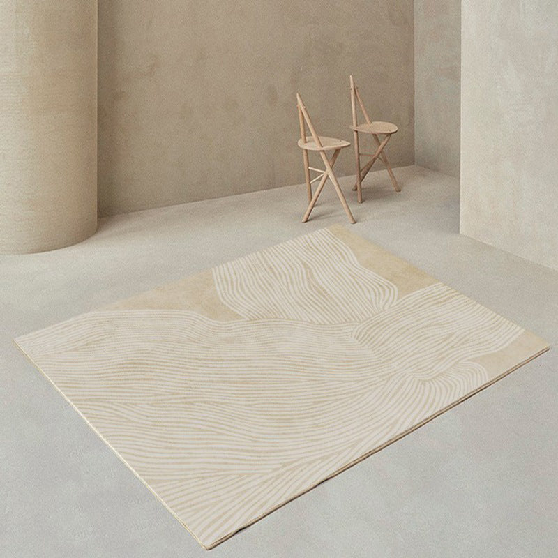 Contemporary Indoor Rug Modern Apricot Rug Polyster Washable Thickened Area Rug for Living Room
