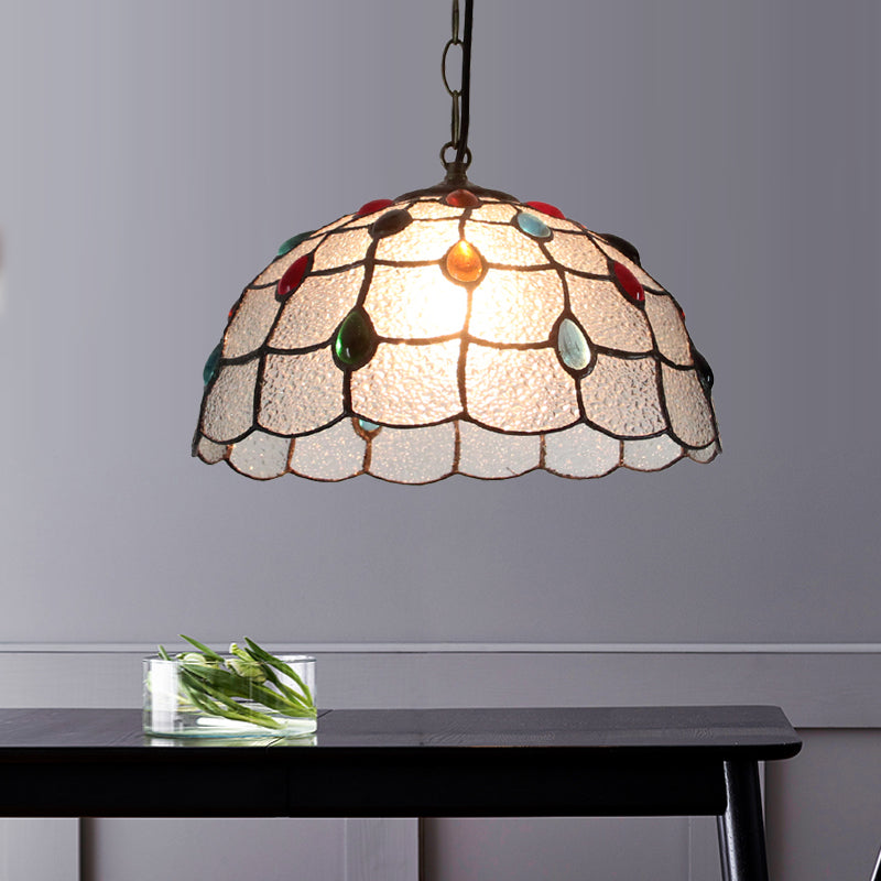 12 "/16" de ancho 1 Péndulo de luz Tiffany Tiffany Blue/textura Costil de vidrio plateado para el comedor para comedor