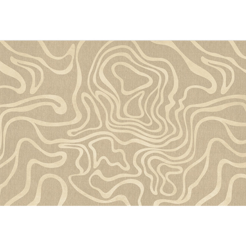 Modern Indoor Rug Stripe Print Carpet Polyester Non-Slip Backing Area Carpet for Living Room