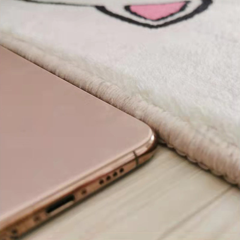 Modern Color-Blocked Rug Pink Polyester Area Carpet Non-Slip Backing Rug for Living Room